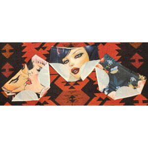 Set Of 3 Womens XL Printed Briefs With Pop Art & Floral Designs Stretchy & Comfo